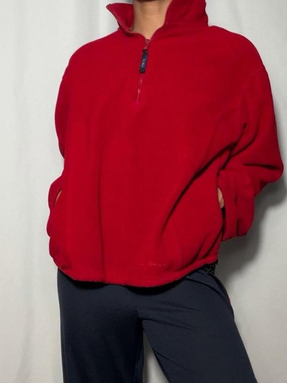 Vintage L.L.Bean red fleece quarter zip